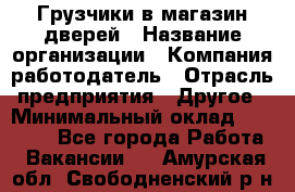 Грузчики в магазин дверей › Название организации ­ Компания-работодатель › Отрасль предприятия ­ Другое › Минимальный оклад ­ 17 000 - Все города Работа » Вакансии   . Амурская обл.,Свободненский р-н